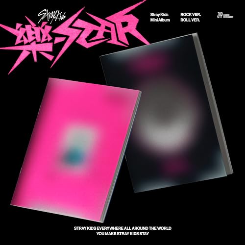 Stray Kids “Rock Star” Roll Version CD album with pink and black covers.