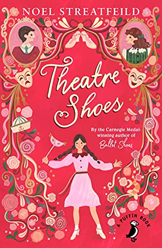 Red book cover with illustration of a girl in a pink dress.