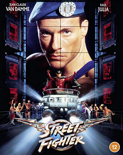 Street Fighter" Blu-ray cover featuring Jean-Claude Van Damme and fighting figures.