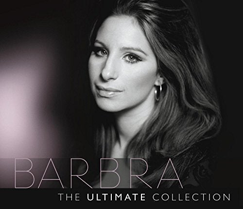 Black and white portrait of Barbra Streisand on The Ultimate Collection CD cover.