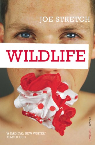 Book cover: face with red fabric obscuring mouth, title "Wildlife".