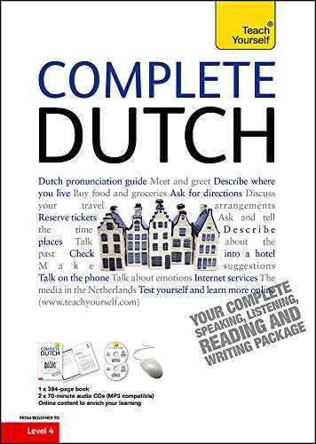 “Complete Dutch” language learning pack with book, CDs, and canal houses.