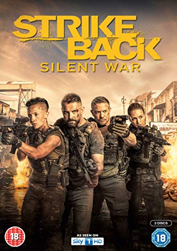 DVD cover for "Strike Back - Silent War" featuring armed soldiers.