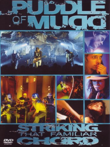 Collage of band performing live on stage with various close-up shots.