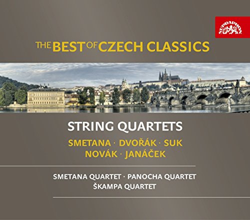 3CD set of Czech classical string quartets with Prague cityscape.