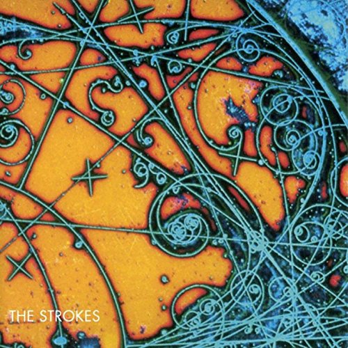 Is This It" vinyl cover art: orange swirls with blue scribbles, band name below.