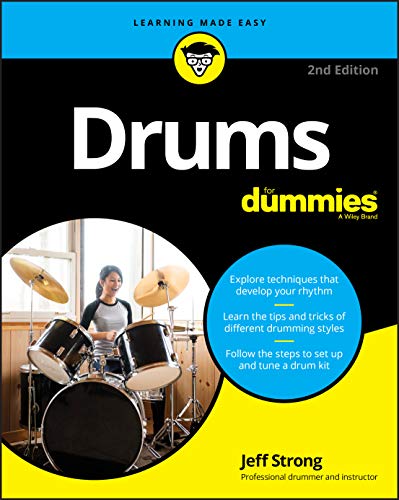 Book cover: "Drums For Dummies," 2nd Edition, featuring a drummer.