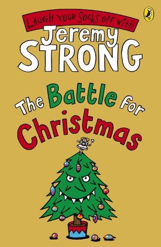 Book cover: "The Battle for Christmas" with a cartoon Christmas tree.