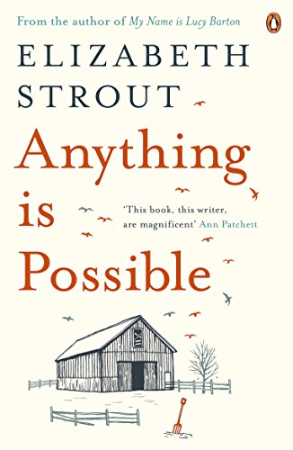 "Book cover of 'Anything is Possible' by Elizabeth Strout, featuring a barn and birds illustration."