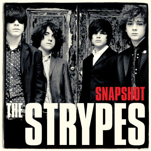 Black and white photo of four young men, album cover for The Strypes’ Snapshot.