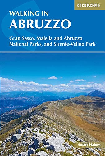 Book cover with mountain landscape of Abruzzo, Italy.