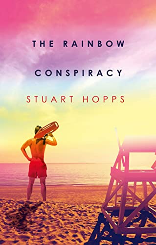 Book cover: beach scene with a man looking through binoculars.