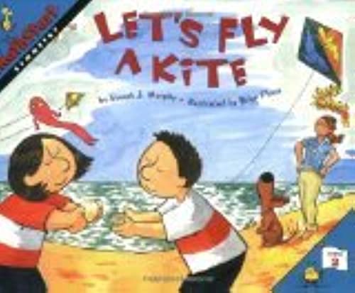 Children flying colorful kites on a beach, book cover illustration.