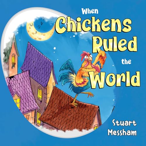 Book cover: a colorful illustration of a rooster on a rooftop.