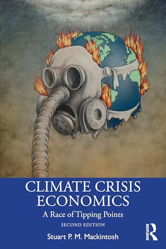 Book cover depicting Earth with a gas mask, flames, and title text.