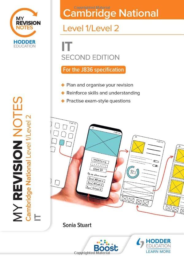 IT revision notes book cover with phone illustration, Hodder Education.