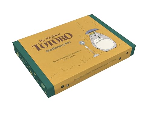 Yellow stationery box featuring Totoro with an umbrella and a bus stop.