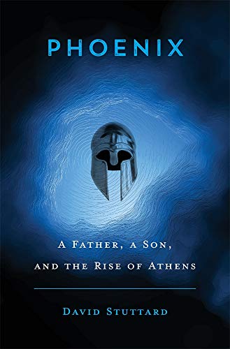 Book cover with a blue background, featuring a helmet and the title "Phoenix".