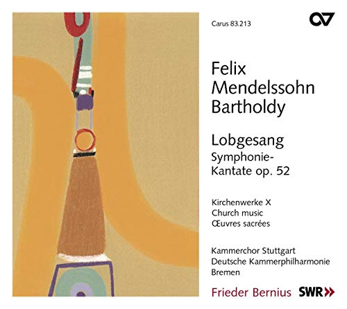 CD cover for Mendelssohn’s “Lobgesang” featuring abstract colorful artwork.