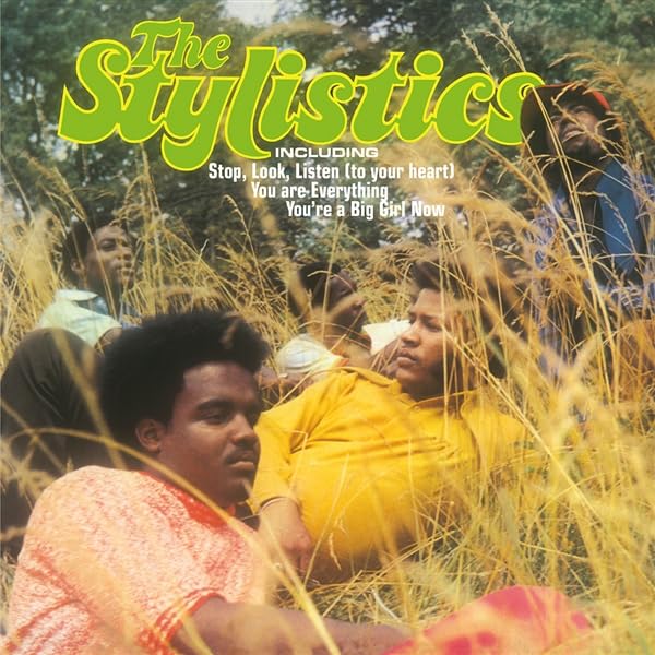 Vinyl album cover for The Stylistics, featuring the band in a field.