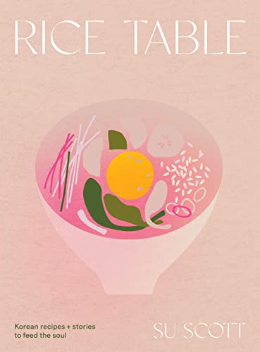 Cookbook cover with illustrated pink bowl of rice and toppings.