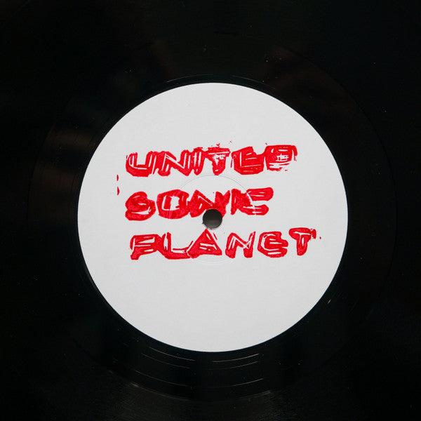 White vinyl record with red text reading "UNITED SOUND PLANET".