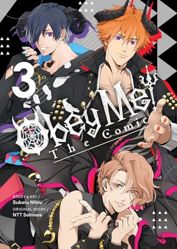 Cover of "Obey Me The Comic Vol 3" featuring three anime men with horns.