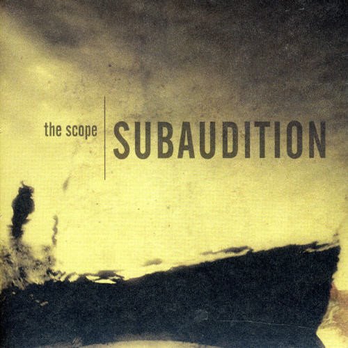 CD cover with green textured background, featuring the text the scope SUBAUDITION.