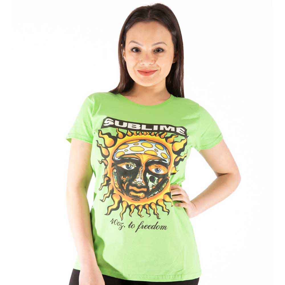 Small white women's t-shirt with "40oz To Freedom" text design.