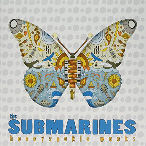 Album cover for Submarines’ “Honeysuckle Weeks” featuring a patterned butterfly.