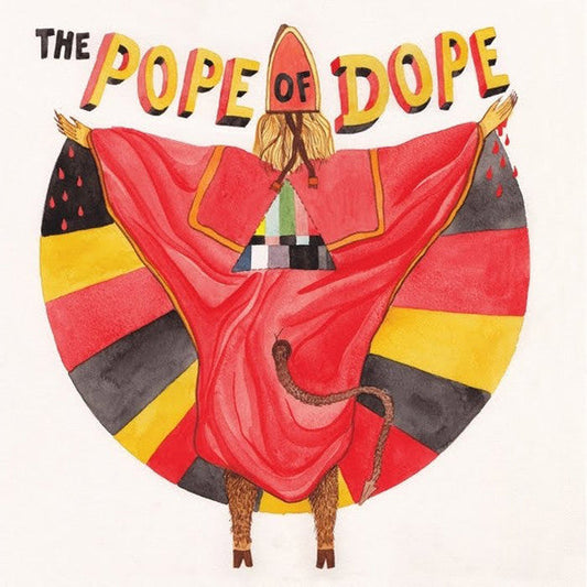 CD cover art: cartoon Pope figure with monkey legs and tail.