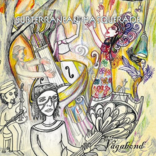 Colorful, sketch-style album cover featuring musicians and a dancer in a surreal, whimsical scene.