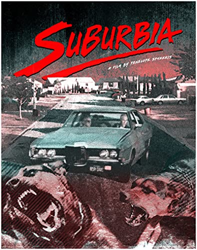 Suburbia" Blu-ray cover with a car, houses, and distressed animal imagery.