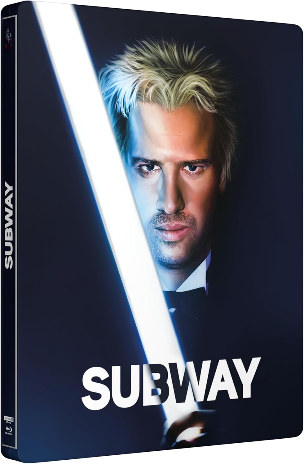 Steelbook Blu-ray case featuring a portrait of a man with blonde hair.