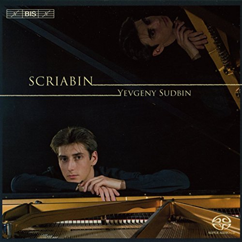 CD cover featuring pianist Yevgeny Sudbin and a grand piano.