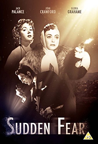 DVD cover for "Sudden Fear" featuring a woman holding a gun, with another woman.