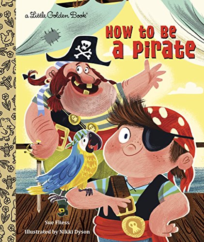 Book cover: two cartoon pirates and a parrot, skull and crossbones.