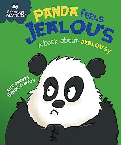 Book cover featuring a sad panda with the title "Panda Feels Jealous".
