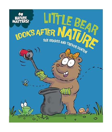 Book cover: cartoon bear with watering can, frog, snail, and bee.
