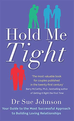 Book cover with title "Hold Me Tight" and silhouettes of embracing couples.