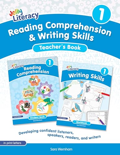Jolly Literacy Teacher's Book cover with student workbooks, level one.