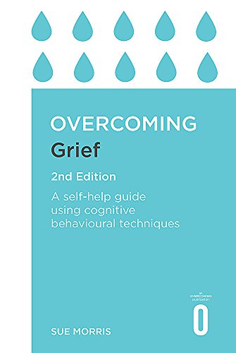 Book cover for "Overcoming Grief," 2nd edition, with blue and white design.