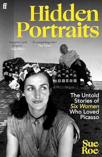 Book cover: black and white portrait of a woman, Picasso in background.