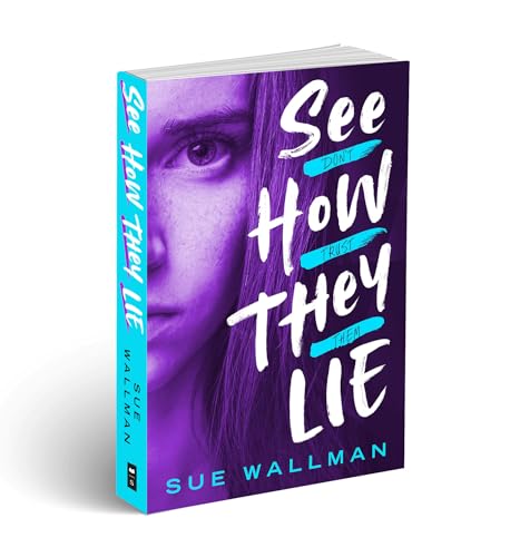Book cover: "See How They Lie" with a woman's face in purple tones.