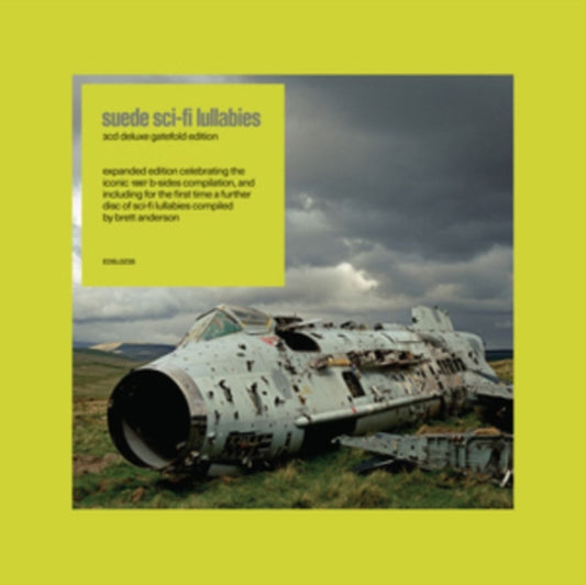 Suede “Sci-Fi Lullabies” deluxe CD cover with crashed airplane image.
