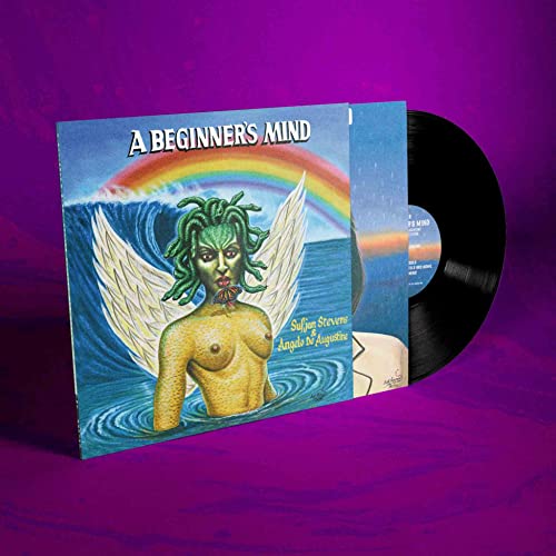 Vinyl record cover showing a winged Medusa figure with a rainbow against purple background.