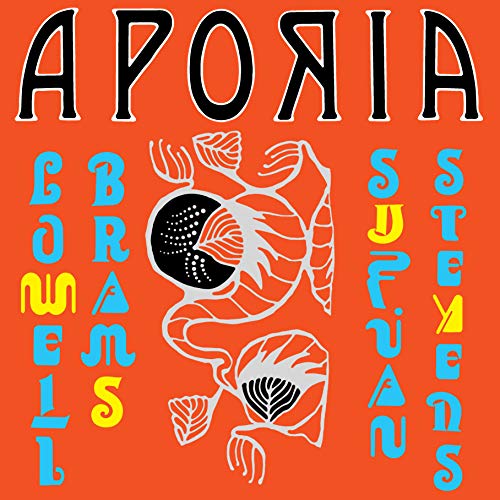 Album cover for Sufjan Stevens & Lowell Brams’ “Aporia” with abstract art.