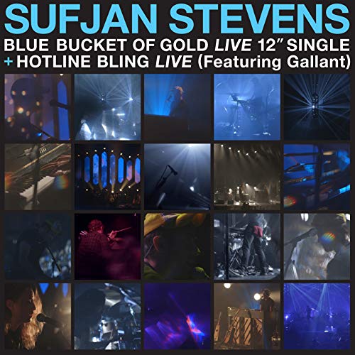 Album cover featuring a grid of blue-toned live concert photos of Sufjan Stevens.