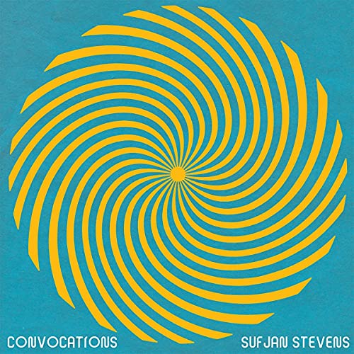 CD cover for Sufjan Stevens’ “Convocations” with a yellow spiral design.