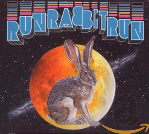 CD cover: rabbit silhouette against an orange moon and starry sky.